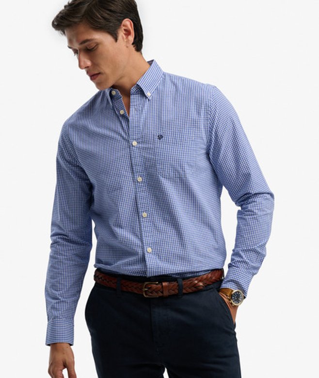 Preppy Poplin Overhemd Met Lange Mouwen