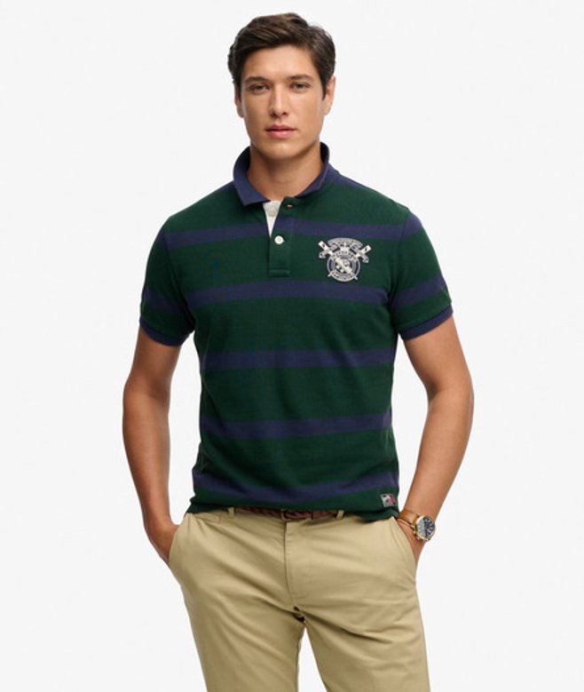 Crest Stripe Poloshirt