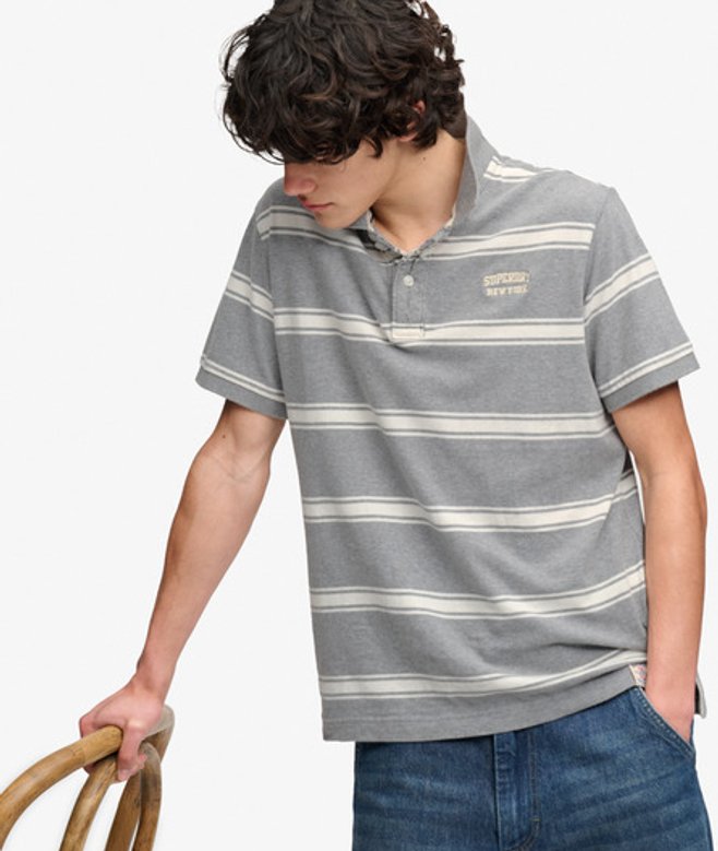 Vintage Stripe Jersey Poloshirt