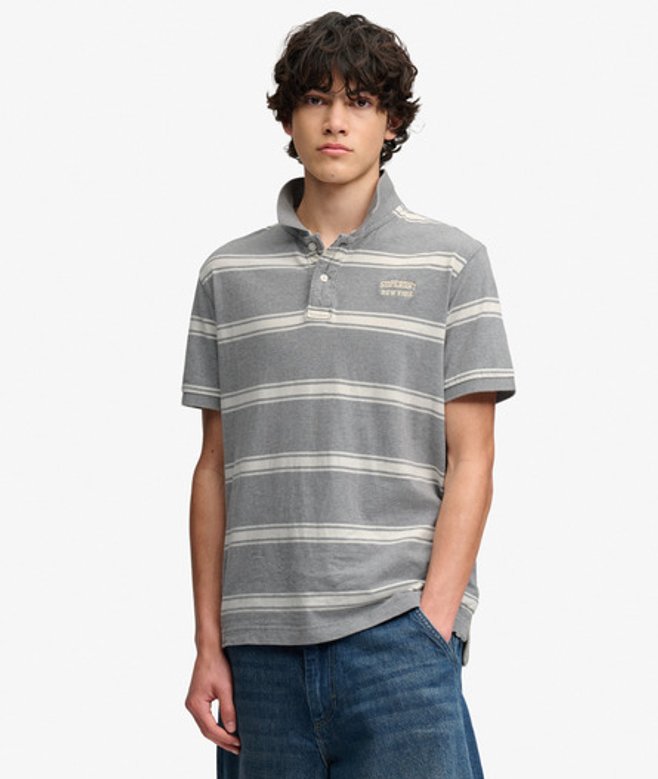 Vintage Stripe Jersey Poloshirt