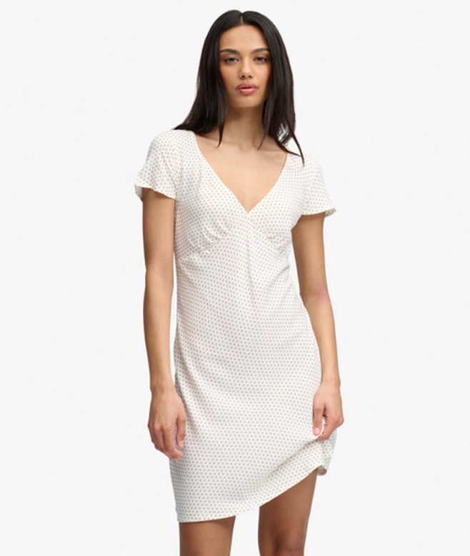 Geprinte Mini-jurk met Sweetheart Hals