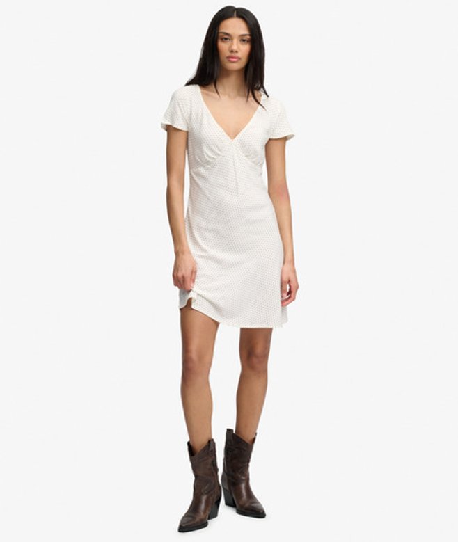 Geprinte Mini-jurk met Sweetheart Hals