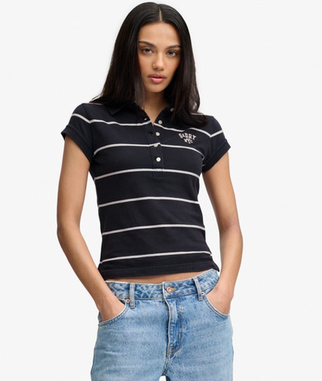 Athletic Essentials Gestreept Jersey Poloshirt