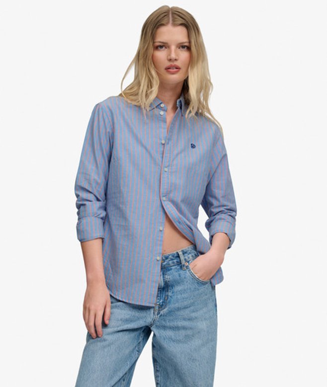 Slim Oxford Button Down Overhemd met Lange Mouwen