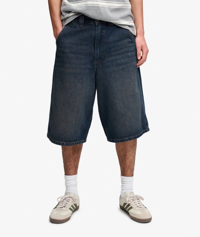 Oversized Washed Denim Shorts