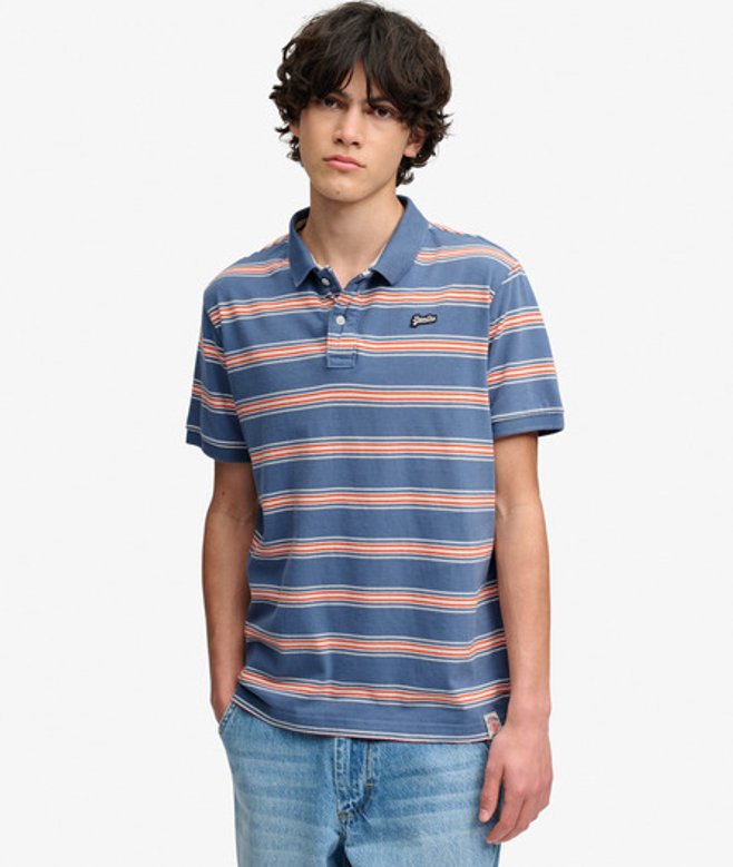 Vintage Stripe Jersey Poloshirt