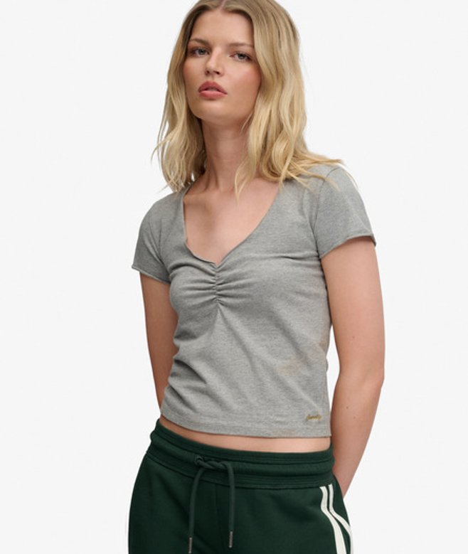 Athletic Essentials T-shirt met Korte Mouwen en Rimpeleffect