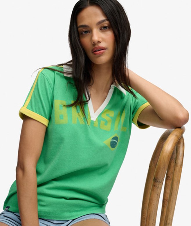 Athletic Football T-shirt met Kraag