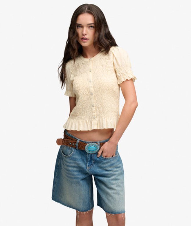 Korte Mouw Smock Top