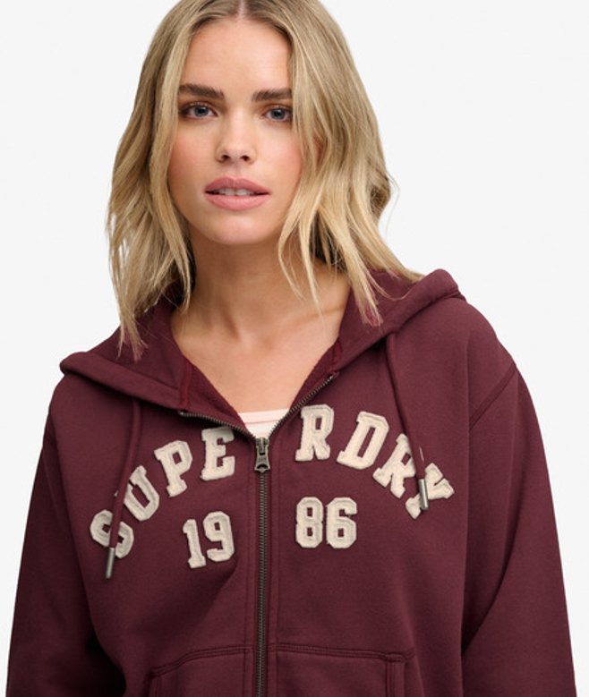 Athletic Essential Relaxed Crop Zip Hoodie