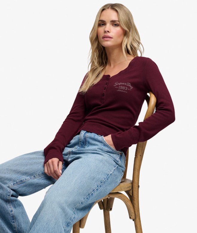 Athletic Button Down Longsleeve Top
