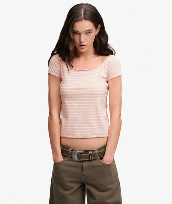 Bardot Off-shoulder Top Slanke Pasvorm