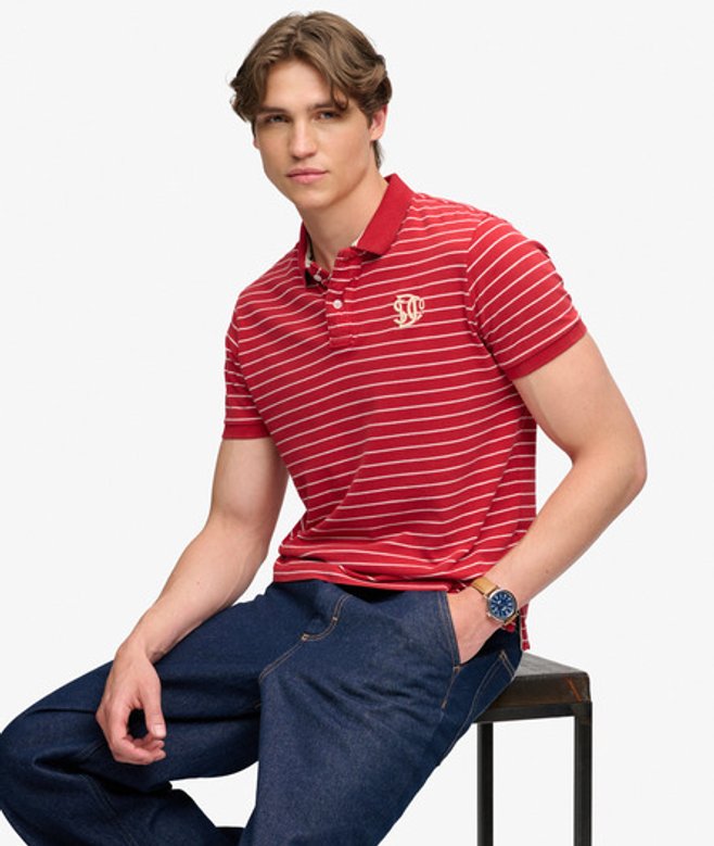 Vintage Stripe Jersey Poloshirt