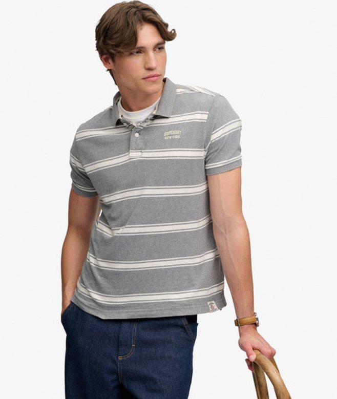 Vintage Stripe Jersey Poloshirt