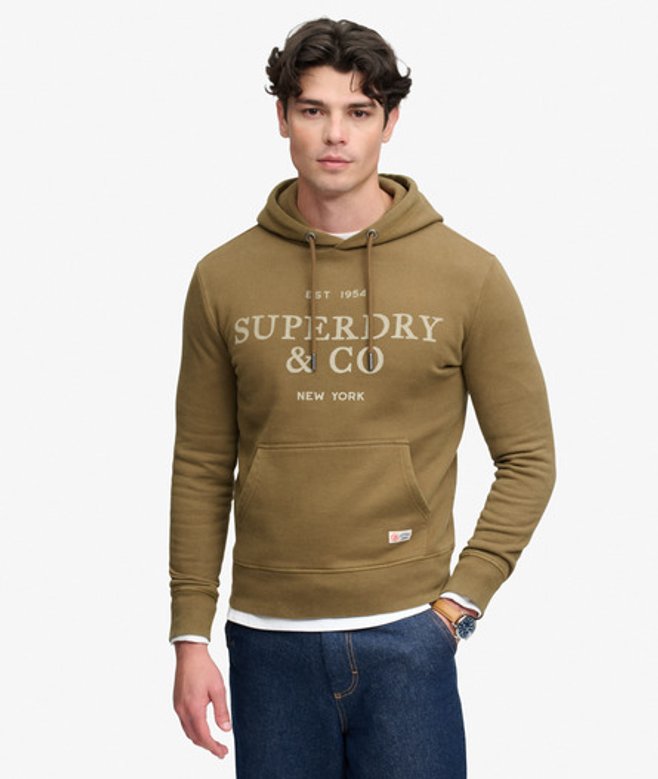 Superdry 1954 Company Relaxed Hoodie Brown
