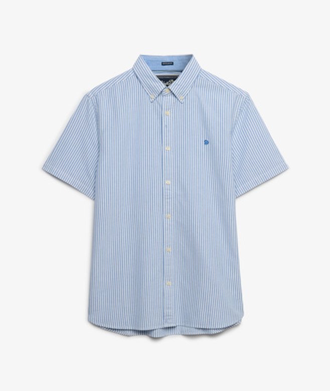 Preppy Oxford Overhemd met Korte Mouwen
