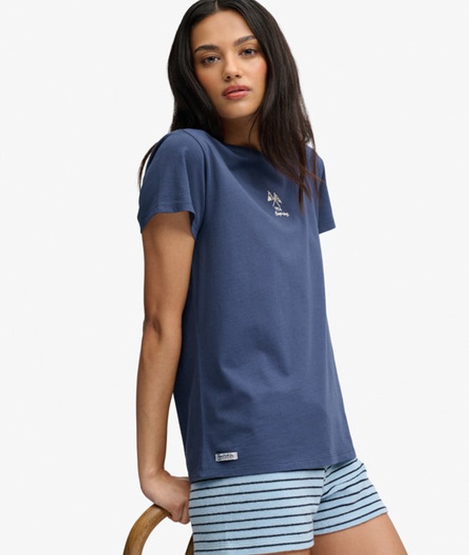 Heritage Nautical Motif T-shirt Slanke Pasvorm
