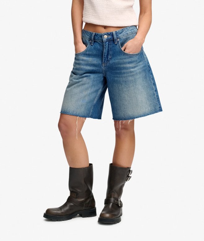 Mid Rise Baggy Jorts Rechte Pasvorm