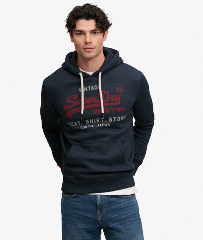 Heritage Hoodie met Vintage Logo en Relaxte Pasvorm