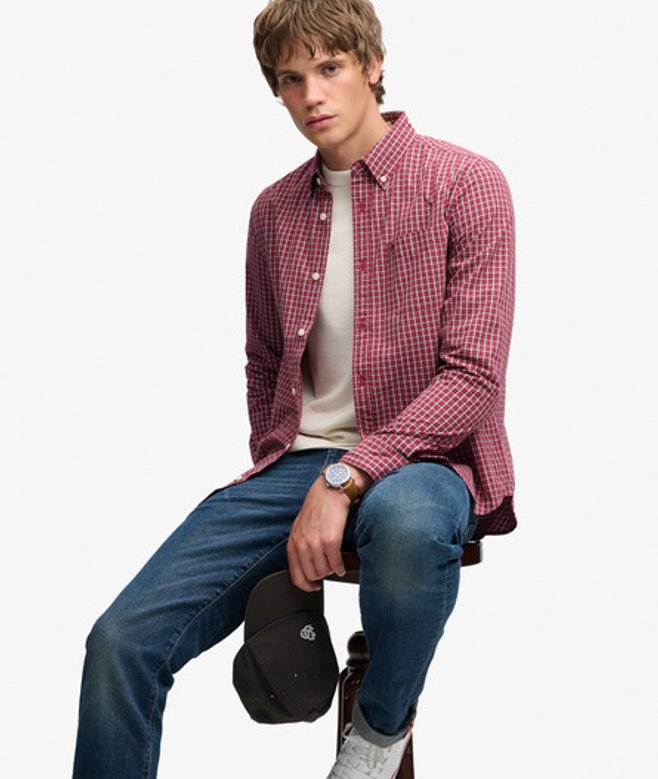 Preppy Poplin Overhemd met Lange Mouwen