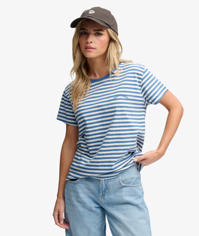 Gestreept Essential T-shirt met Logo