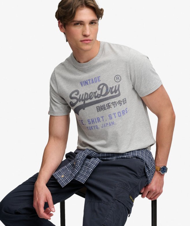 Heritage T-shirt met Vintage Logo en Relaxte Pasvorm
