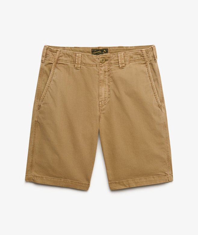 Superdry Herren Utility Chino Shorts Reguläre Passform Brown - Größe: 30