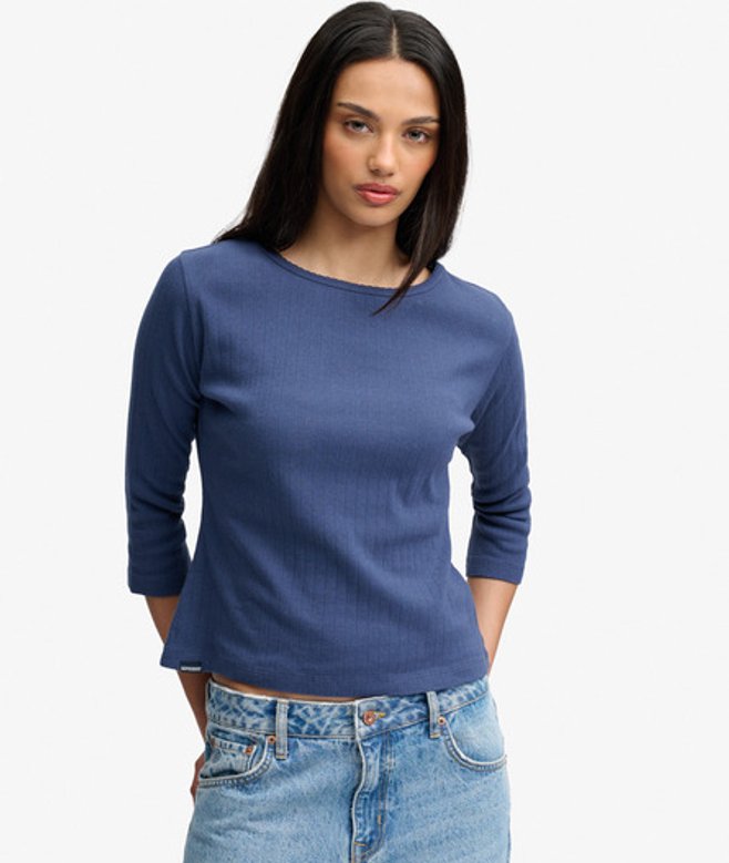 Athletic Essentials Pointelle Halve Mouw Top