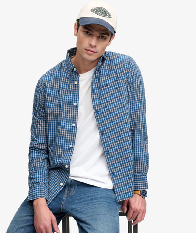 Preppy Poplin Overhemd met Lange Mouwen