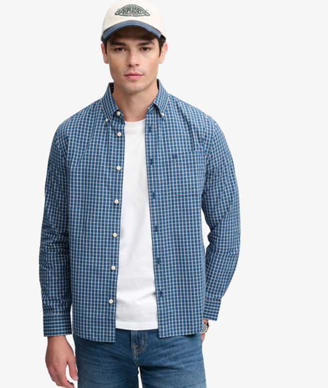 Preppy Poplin Overhemd met Lange Mouwen