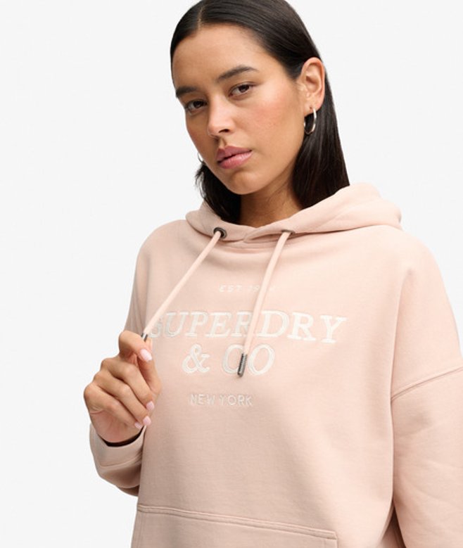 Luxe Casual Geborduurde Relaxed Hoodie