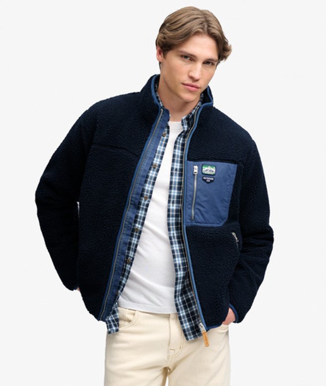 Vintage Retro Full Zip Fleece Relaxed Pasvorm