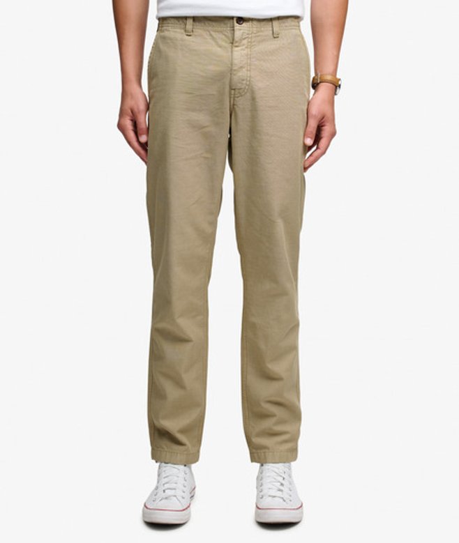 Tapered Gewassen Chino Broek Taps Toelopend
