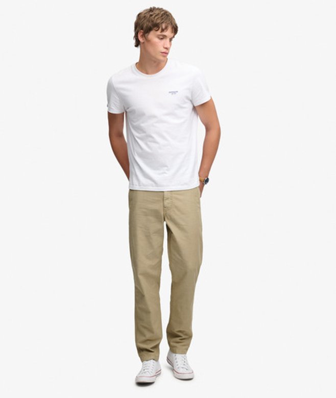 Tapered Gewassen Chino Broek Taps Toelopend