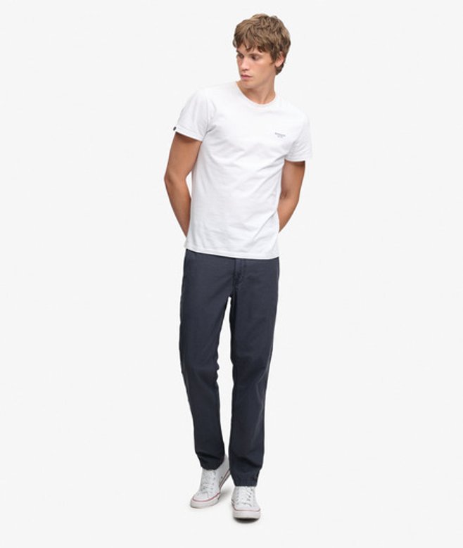 Tapered Gewassen Chino Broek Taps Toelopend
