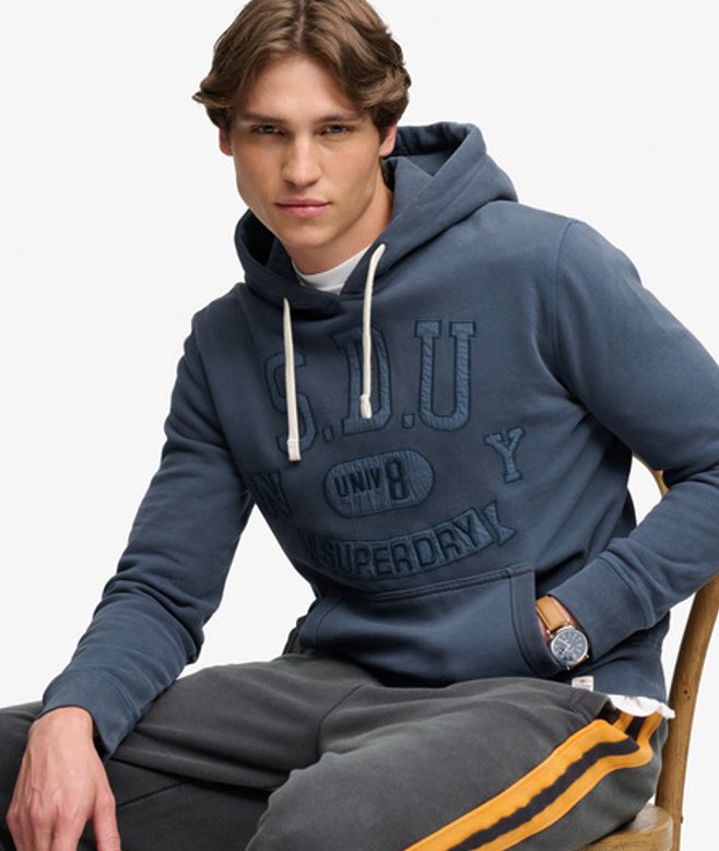 Tonal Applique Hoodie Relaxed Pasvorm