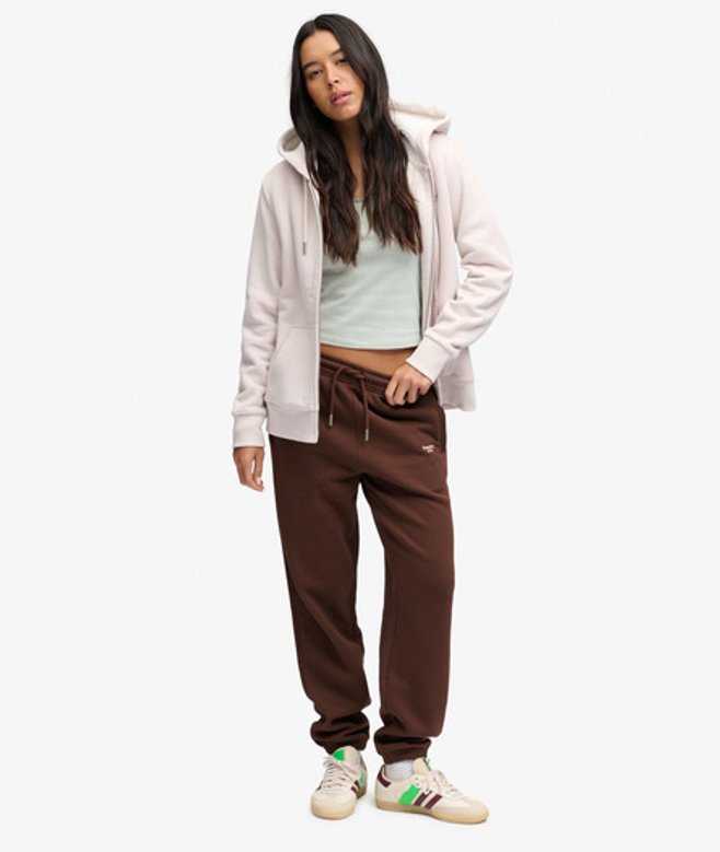 Signature Geborduurde Joggingbroek met Boorden Brown Grootte: 40