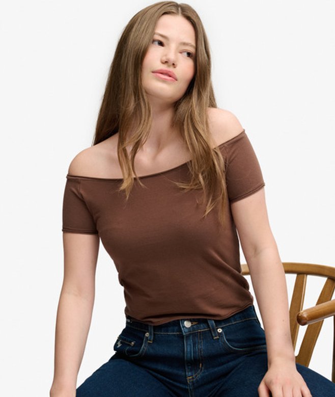 Bardot Off-shoulder Top Slanke Pasvorm