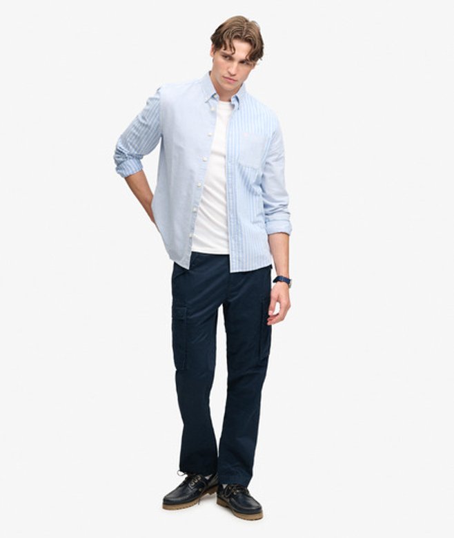Superdry Slim Taper Cargobroek Slanke Pasvorm Blauw