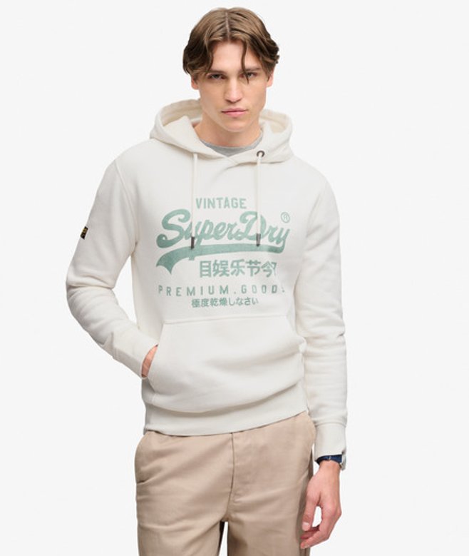 Superdry Vintage Logo Classic Hoodie White