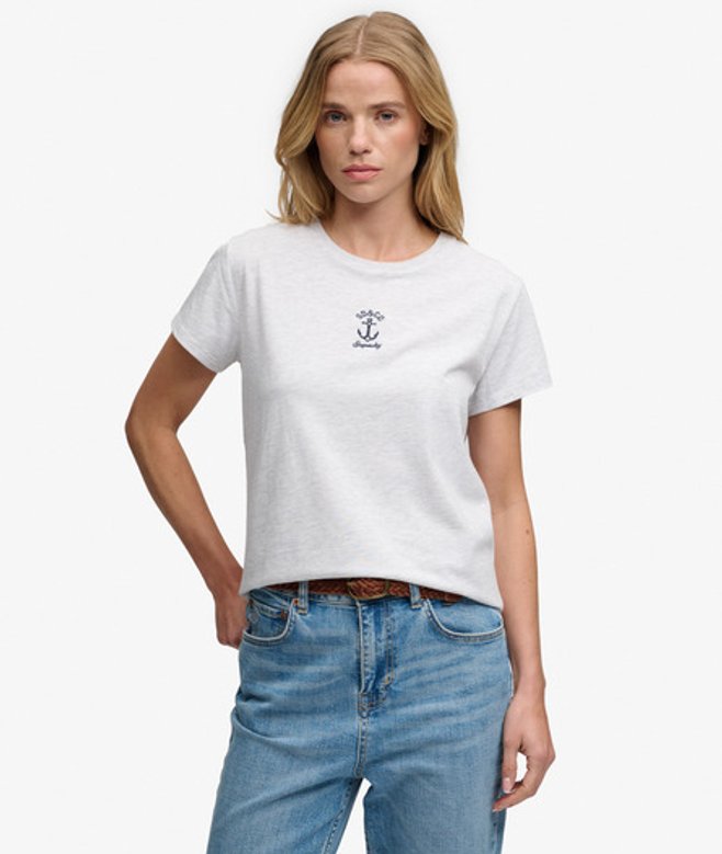 Heritage Nautical Motif T-shirt Slanke Pasvorm
