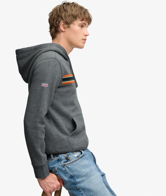 Outdoors Stripe Logo Hoodie Relaxed Pasvorm