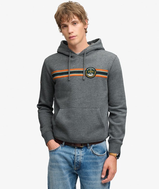 Outdoors Stripe Logo Hoodie Relaxed Pasvorm
