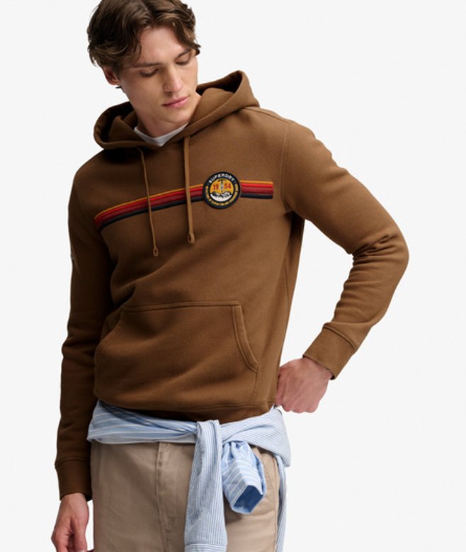 Outdoors Stripe Logo Hoodie Relaxed Pasvorm
