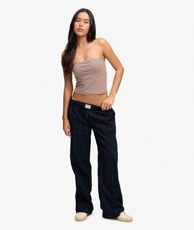 Broderie Broek met Elastische Taille Normale Pasvorm