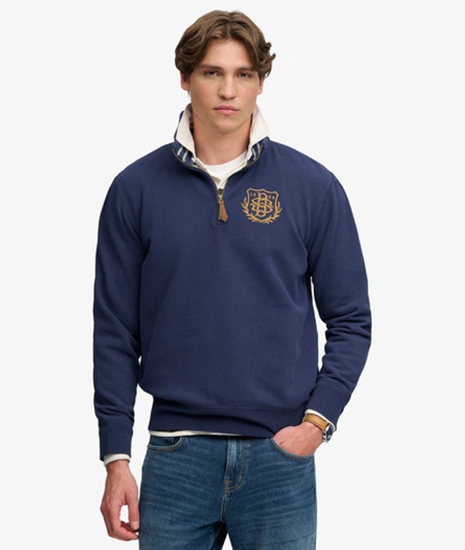 Gothic Varsity Half Zip Sweater Relaxed Pasvorm