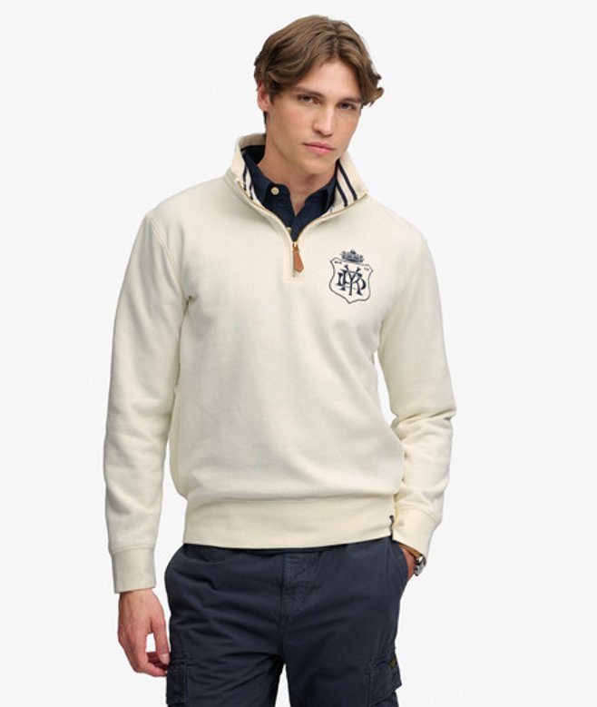Gothic Varsity Half Zip Sweater Relaxed Pasvorm