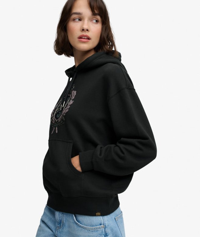 Regal Crest Hoodie Relaxed Pasvorm