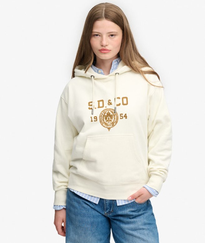 Athletic Flock Hoodie Relaxed Pasvorm