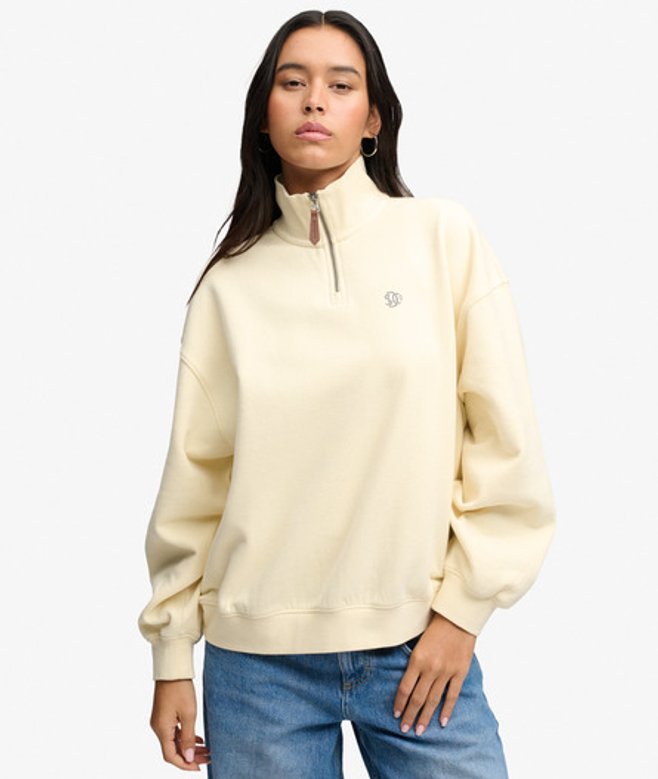 Luxe Casual Half Zip Sweater Relaxed Pasvorm